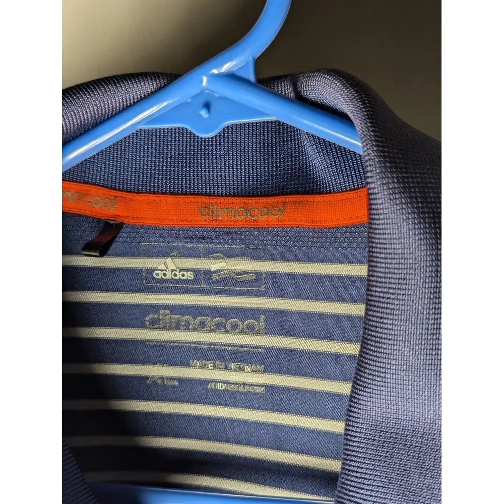 Adidas ClimaCool Short Sleeve Performance Golf Polo Shirt Blue Orange Men's Xl‎